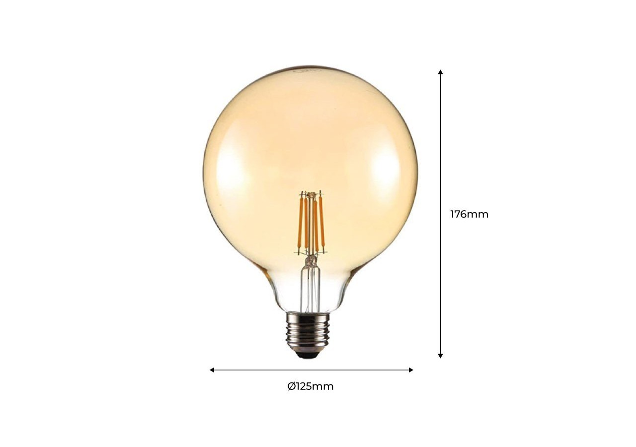 Ampoule LED E27 6W G125 Filament "Vintage Gold" - BFD1-G125E27-G - Barcelona LED
