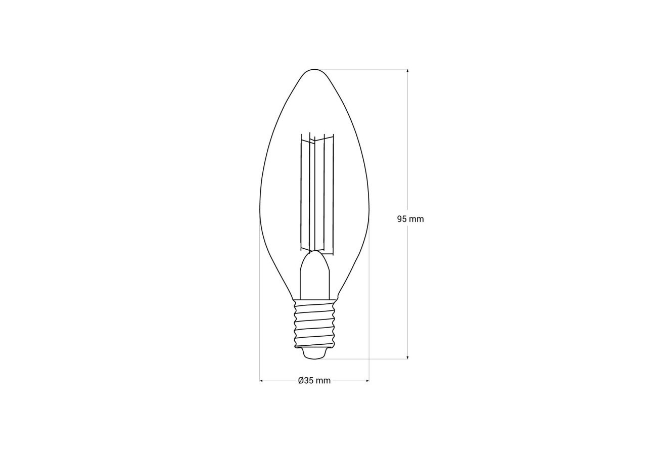 Ampoule à filament LED Bougie E14 C35-4W-Vintage-2200K - BFD1-C35E14-BC - Barcelona LED