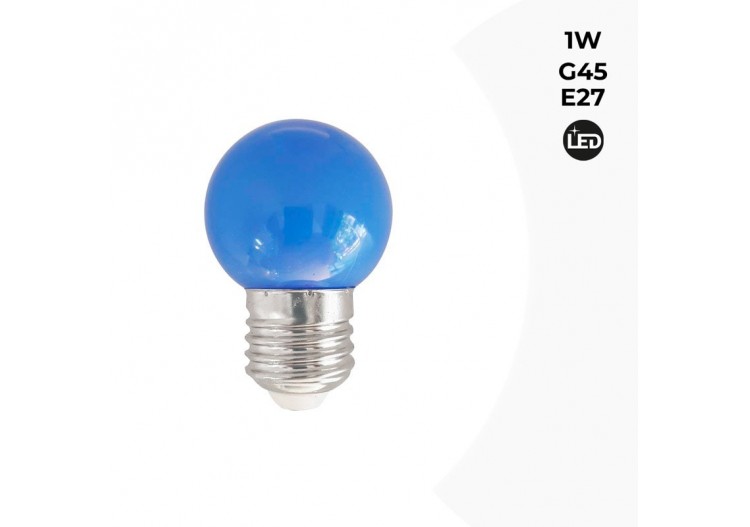 Ampoule LED E27 1W G45 Couleurs - B1312-E27-AZ - Barcelona LED