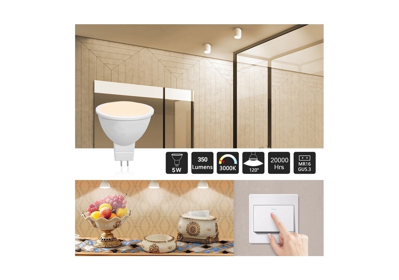 Ampoule LED GU5.3 / MR16 5W 12V 350lm - B535-BF - Barcelona LED