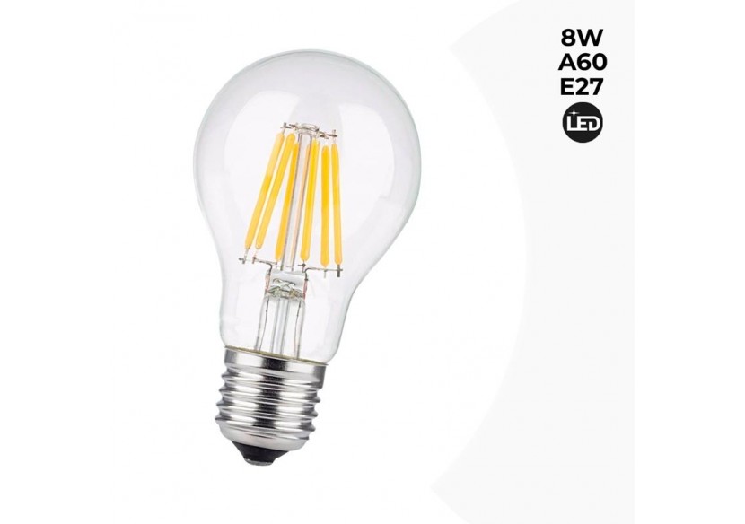 Ampoule LED E27 8W A60 Filament Clear - B1359-4-BF - Barcelona LED Ampoule LED E27 8W A60 Filament Clear - B1359-4-BF - Barcelona LED
