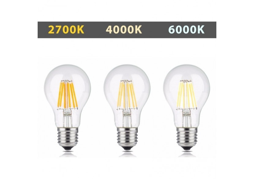 Ampoule LED E27 8W A60 Filament Clear - B1359-4-BF - Barcelona LED Ampoule LED E27 8W A60 Filament Clear - B1359-4-BF - Barcelona LED