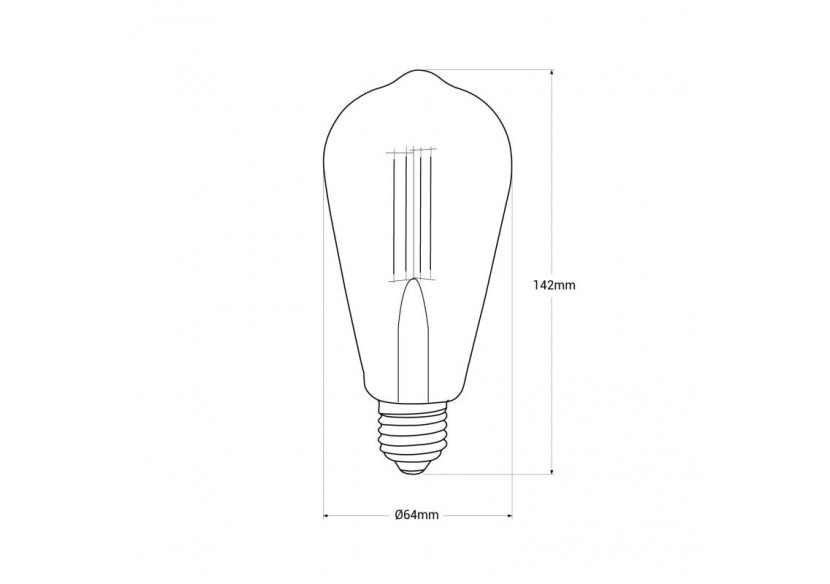 Ampoule LED décorative à filament E27 ST64"Smoky"-verre fumé-4W-3000K - BFD1-ST64E27-AHUM - Barcelona LED