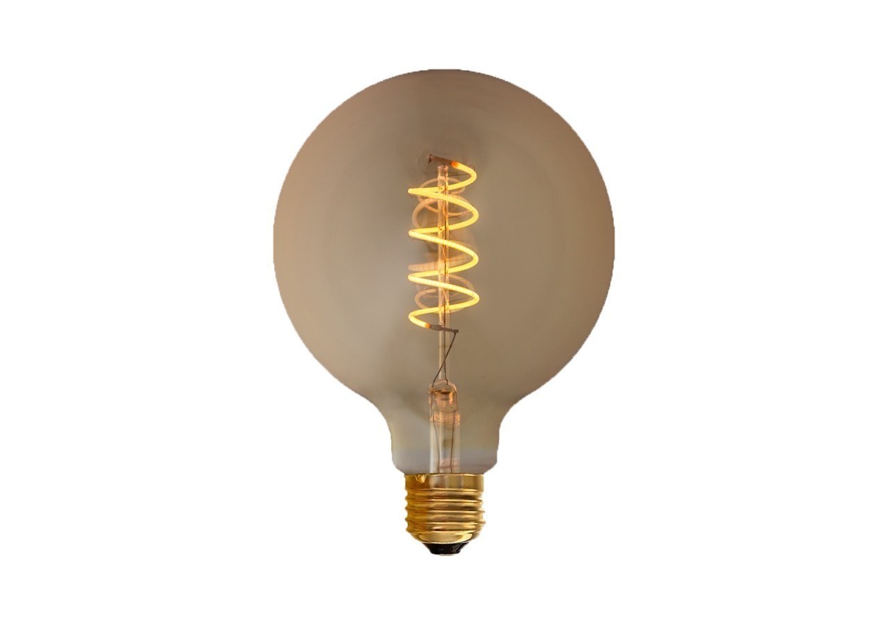 Ampoule Retro Vintage globe spirale filament E27 G125 4W - BFD1-G125E27-ESPIRAL - Barcelona LED