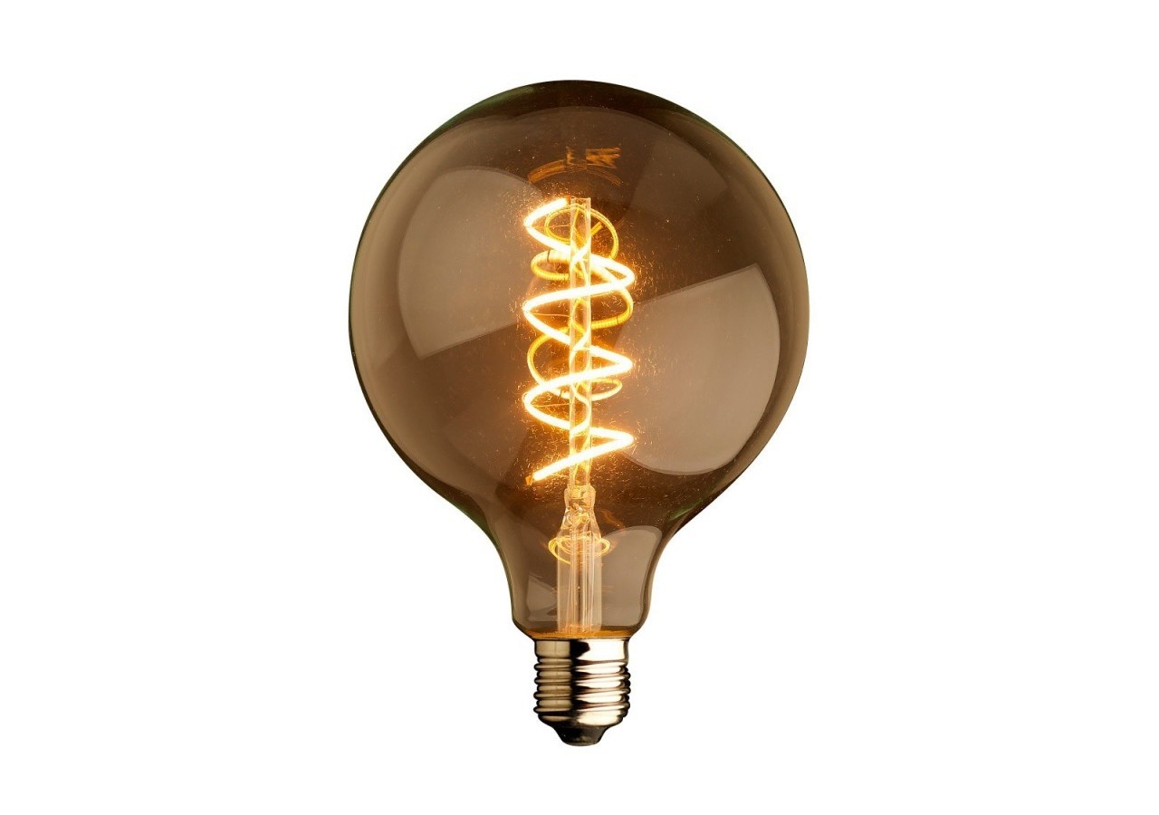 Ampoule Retro Vintage globe spirale filament E27 G125 4W - BFD1-G125E27-ESPIRAL - Barcelona LED