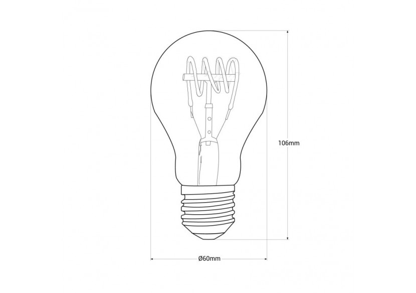 Ampoule LED vintage à filament en spirale-E27 A60-Dimmable 4W-2200K - BFD1-A60E27-ESPIRAL - Barcelona LED
