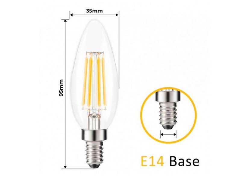 Ampoule LED E14 5W Filament "Clear" - BF1-C35E14-BC - Barcelona LED