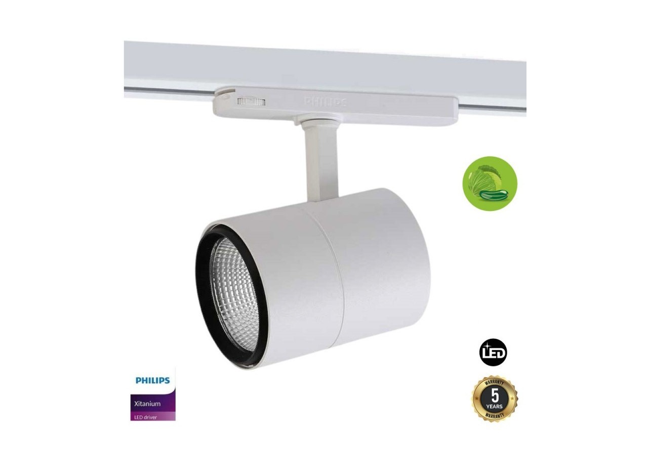 Projecteur LED 30W spécial légumes pour rail triphasé - B00591-B-VER - Barcelona LED