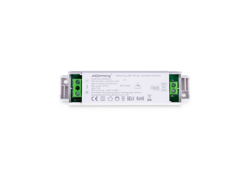 Driver dimmable TRIAC 12-24V DC-300mA-6W - PE-L294B2430 - Barcelona LED