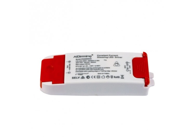 Driver TRIAC dimmable 43-60V-CC 300mA - PE296R6030 - Barcelona LED