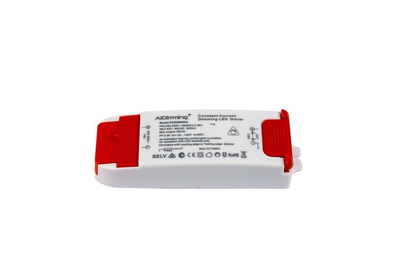 Driver TRIAC dimmable 43-60V-CC 300mA - PE296R6030 - Barcelona LED
