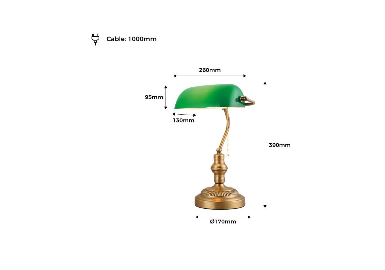 Lampe de banquier ancienne - LV419-V - Barcelona LED