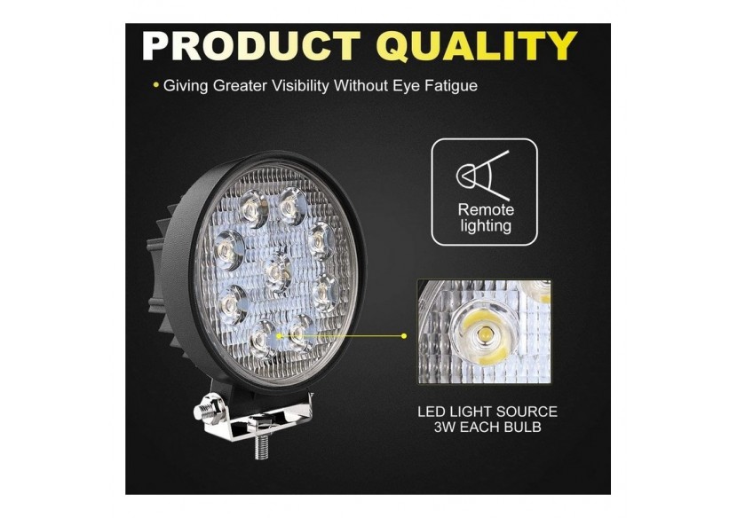 Spot LED pour 4x4, automobile et bateau 27W1400lm - BV001 - Barcelona LED Spot LED pour 4x4, automobile et bateau 27W1400lm - BV001 - Barcelona LED