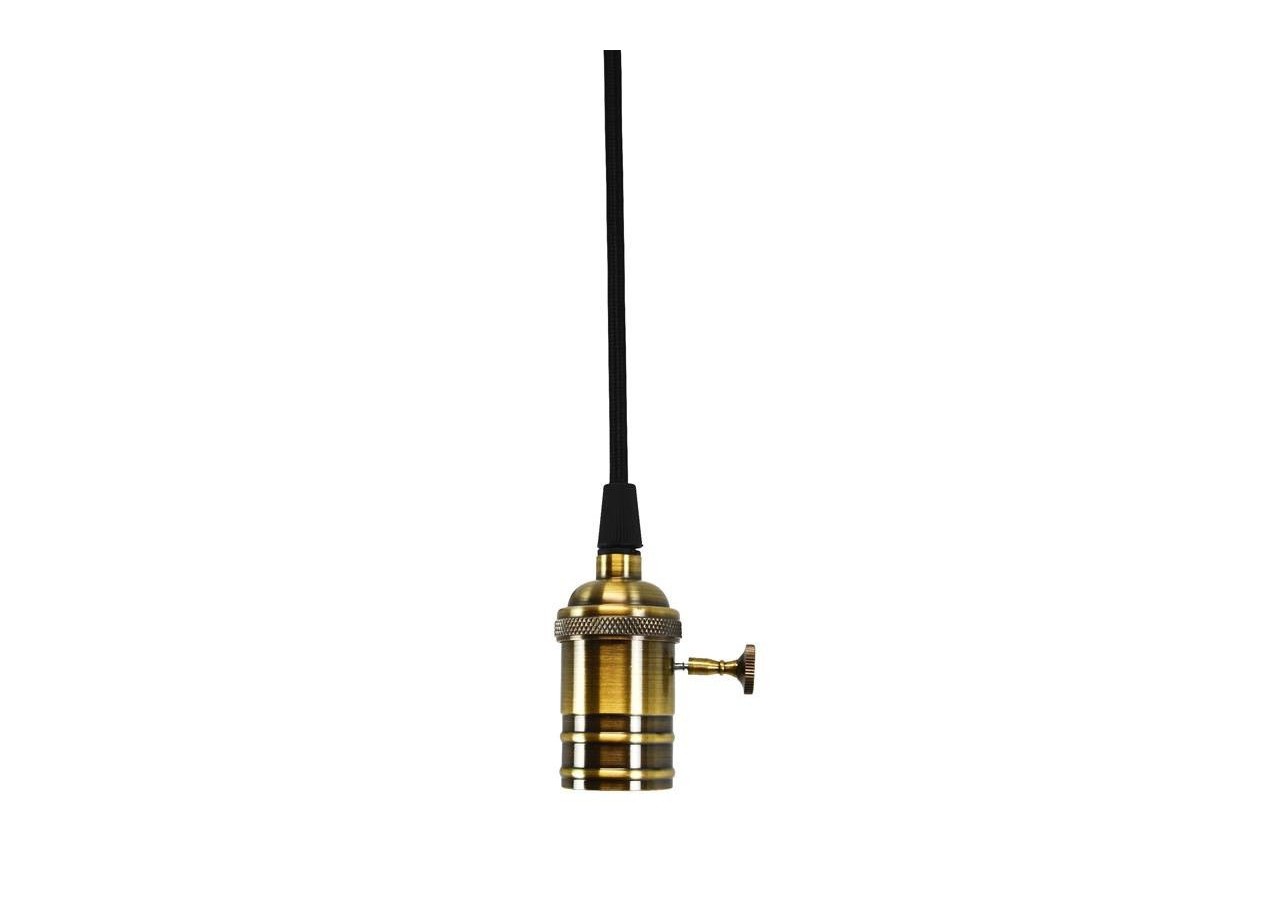 Douille vintage avec interrupteur + rosace noire - LV1002-BR - Barcelona LED