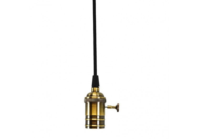 Douille vintage avec interrupteur + rosace noire - LV1002-BR - Barcelona LED Douille vintage avec interrupteur + rosace noire - LV1002-BR - Barcelona LED