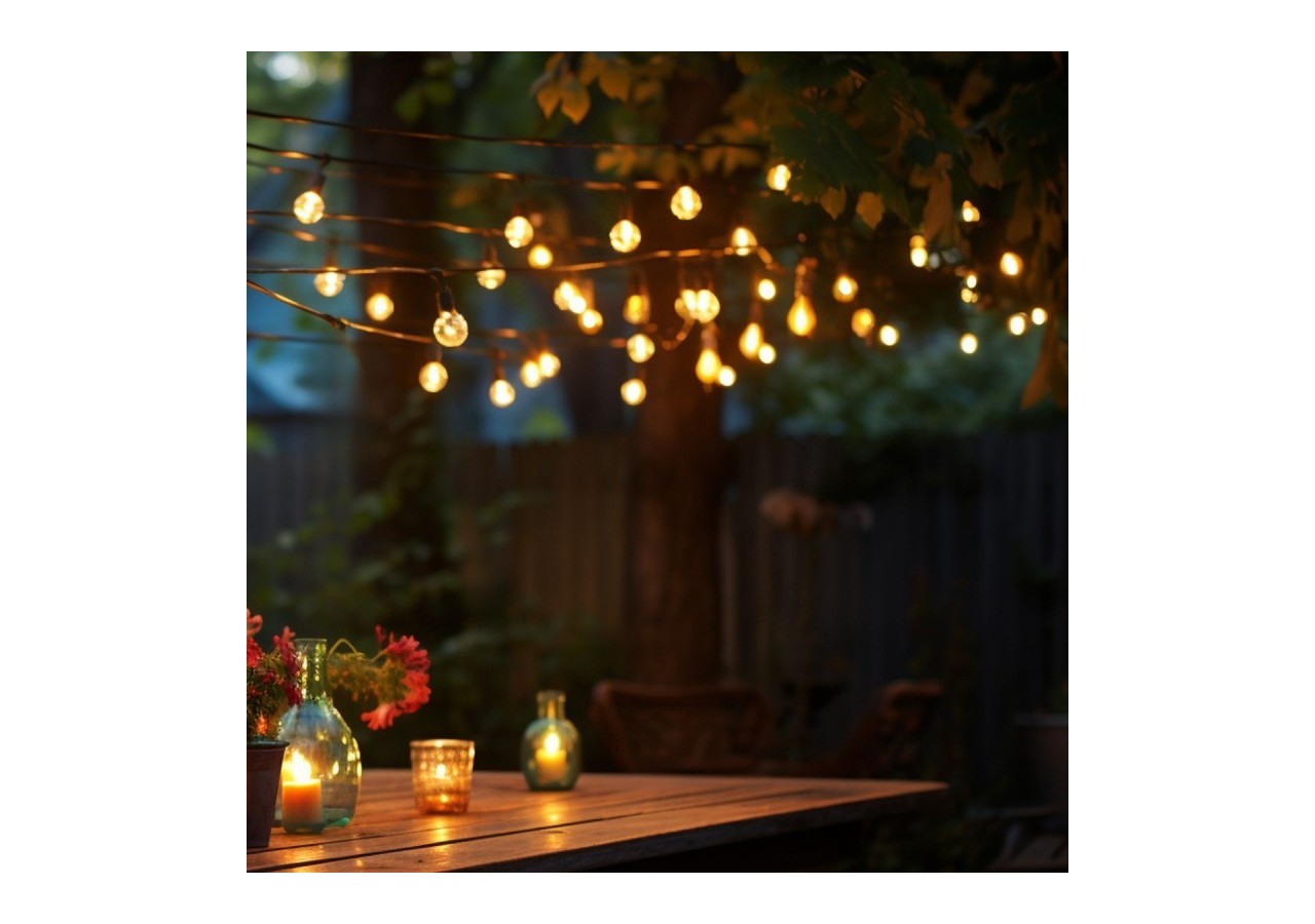 Guirlande lumineuse solaire type guinguette féerique-IP44-11m - SL31-270 - Barcelona LED