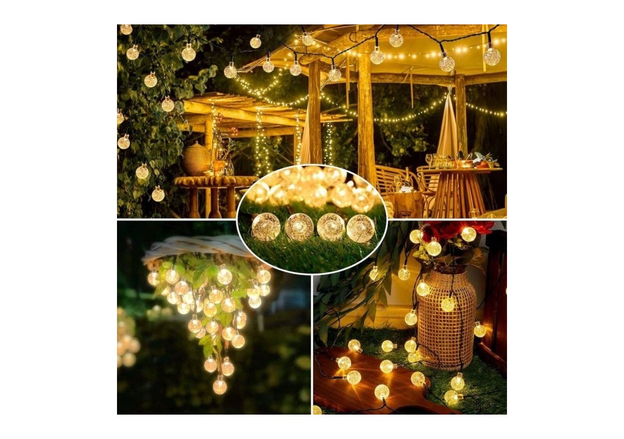 Guirlande lumineuse solaire type guinguette féerique-IP44-11m - SL31-270 - Barcelona LED