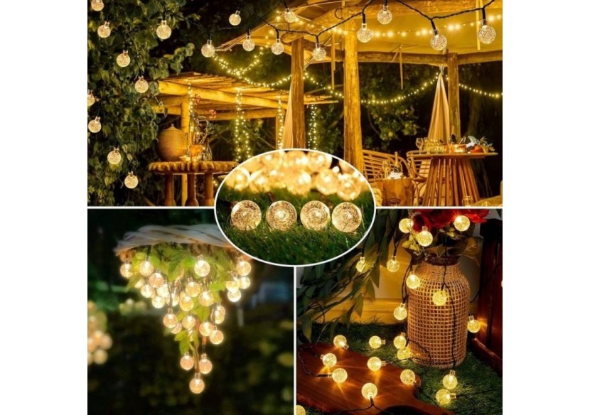 Guirlande lumineuse solaire type guinguette féerique-IP44-11m - SL31-270 - Barcelona LED