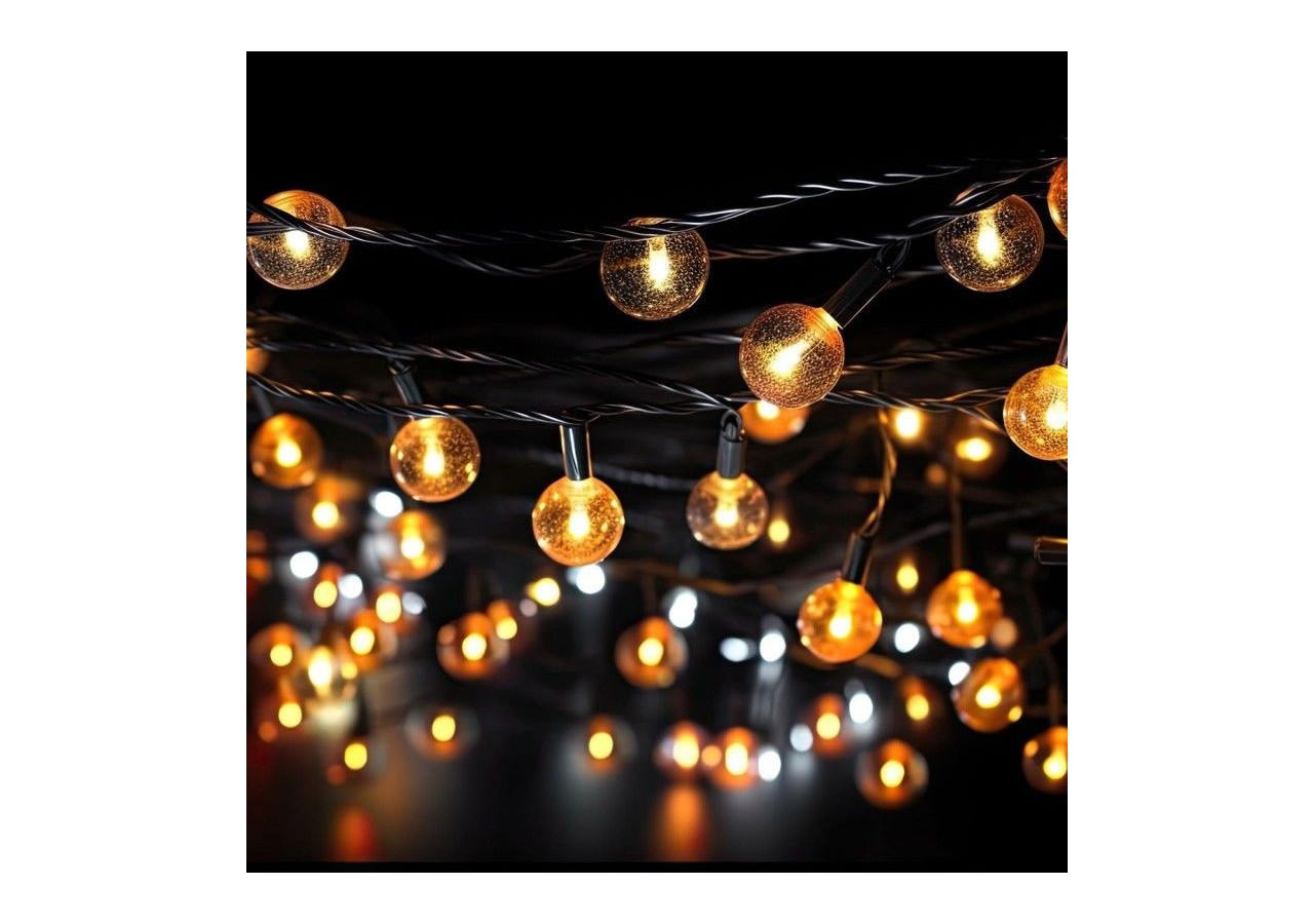 Guirlande lumineuse solaire type guinguette féerique-IP44-11m - SL31-270 - Barcelona LED