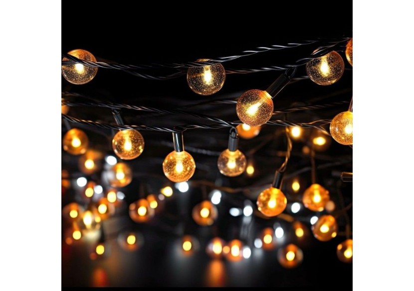 Guirlande lumineuse solaire type guinguette féerique-IP44-11m - SL31-270 - Barcelona LED