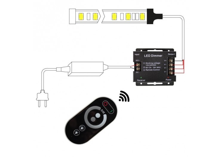 Contrôleur variateur LED Dual CCT 12V / 24V avec télécommande - B1626-2 - Barcelona LED 2