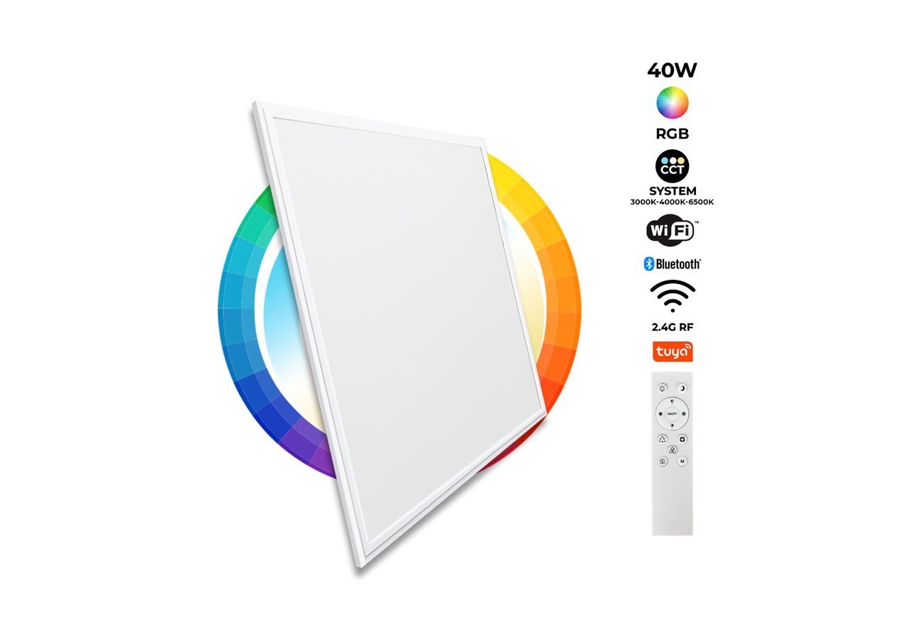 Panneau LED 60x60 WIFI SMART RGB / RGBW + CCT-40W - B5235-RGBW - Barcelona LED