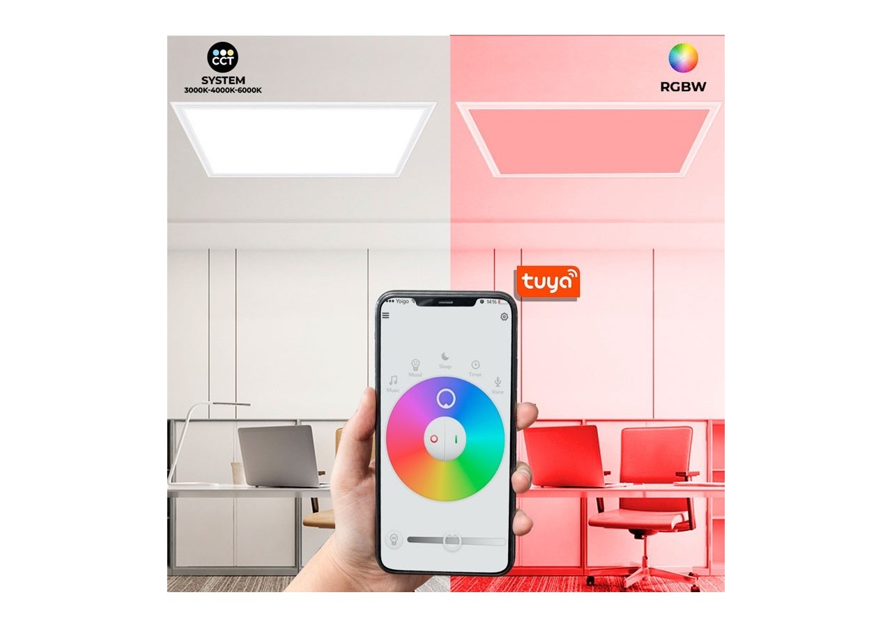 Panneau LED 60x60 WIFI SMART RGB / RGBW + CCT-40W - B5235-RGBW - Barcelona LED