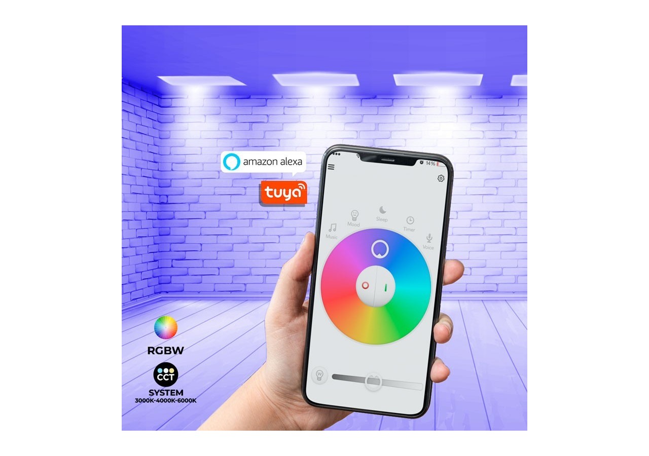 Panneau LED 60x60 WIFI SMART RGB / RGBW + CCT-40W - B5235-RGBW - Barcelona LED