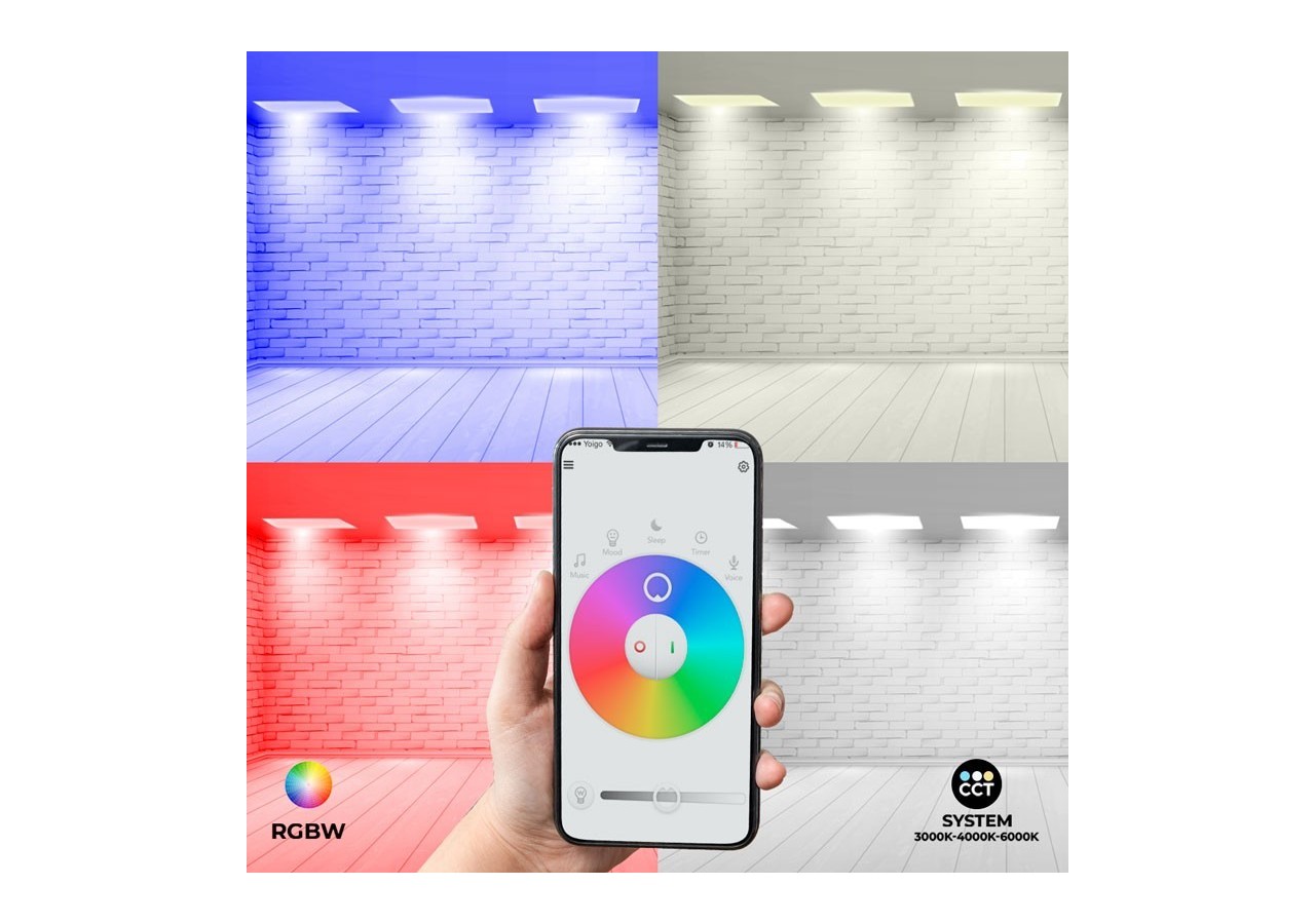 Panneau LED 60x60 WIFI SMART RGB / RGBW + CCT-40W - B5235-RGBW - Barcelona LED