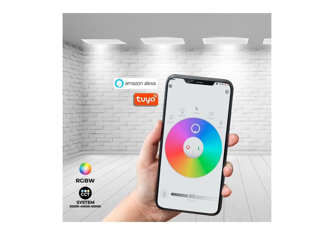 Panneau LED 60x60 WIFI SMART RGB / RGBW + CCT-40W - B5235-RGBW - Barcelona LED