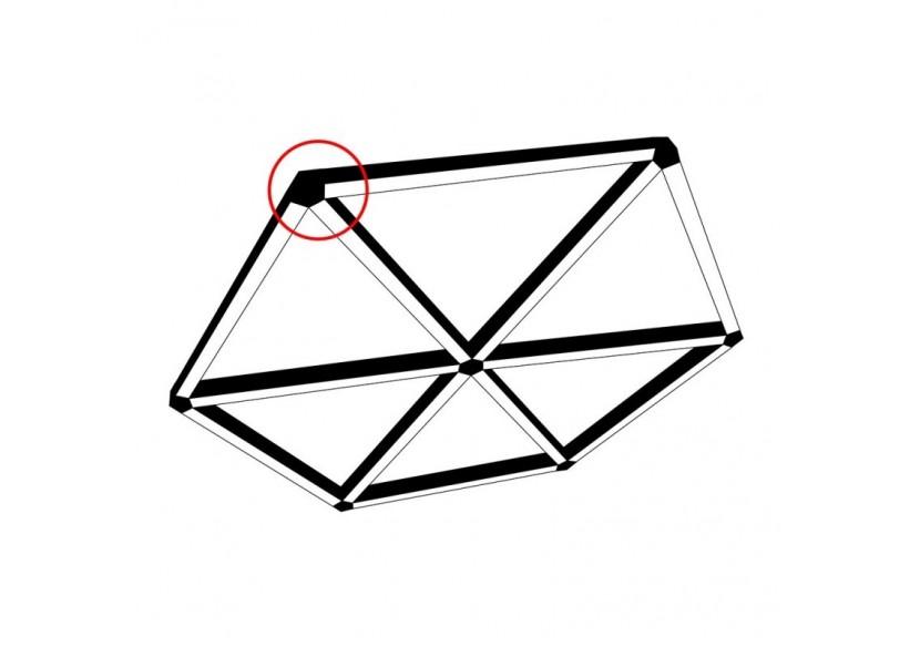 Connecteur d'angle 60 degrés pour linéaires LED - B9010-260-B - Barcelona LED