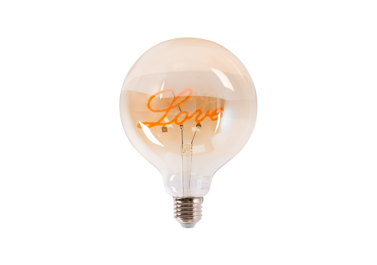 Ampoule décorative à filament "LOVE"-E27 G125-4W-2200K - BFD1-G125E27-LOVE - Barcelona LED