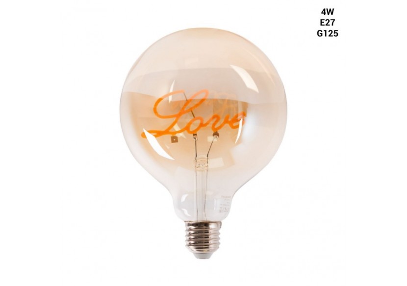 Ampoule décorative à filament "LOVE"-E27 G125-4W-2200K - BFD1-G125E27-LOVE - Barcelona LED Ampoule décorative à filament "LOVE"-E27 G125-4W-2200K - BFD1-G125E27-LOVE - Barcelona LED