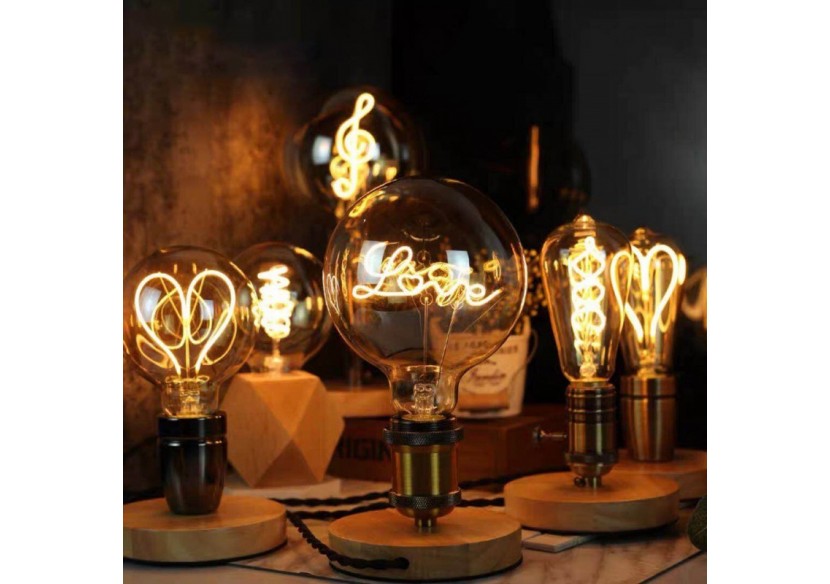 Ampoule décorative à filament "LOVE"-E27 G125-4W-2200K - BFD1-G125E27-LOVE - Barcelona LED Ampoule décorative à filament "LOVE"-E27 G125-4W-2200K - BFD1-G125E27-LOVE - Barcelona LED