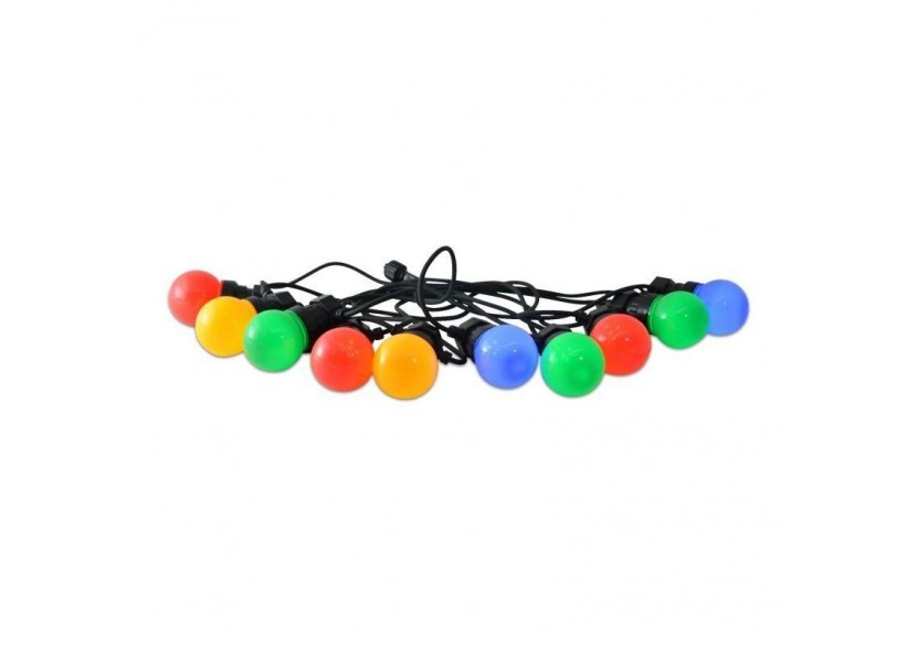 Guirlande LED avec câble noir 10 ampoules LED multicolores-8m - L2000-N-C - Barcelona LED
