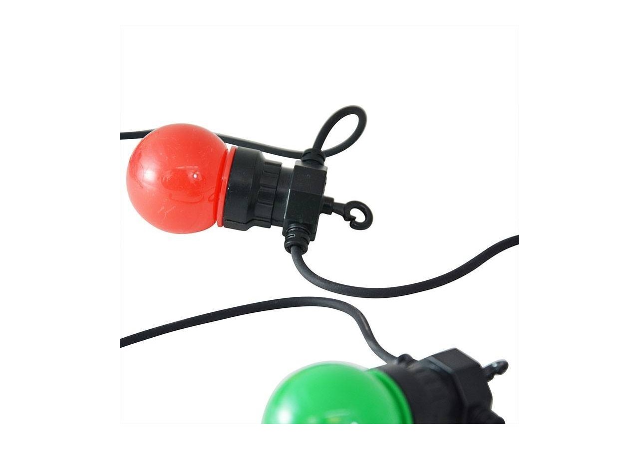 Guirlande LED avec câble noir 10 ampoules LED multicolores-8m - L2000-N-C - Barcelona LED