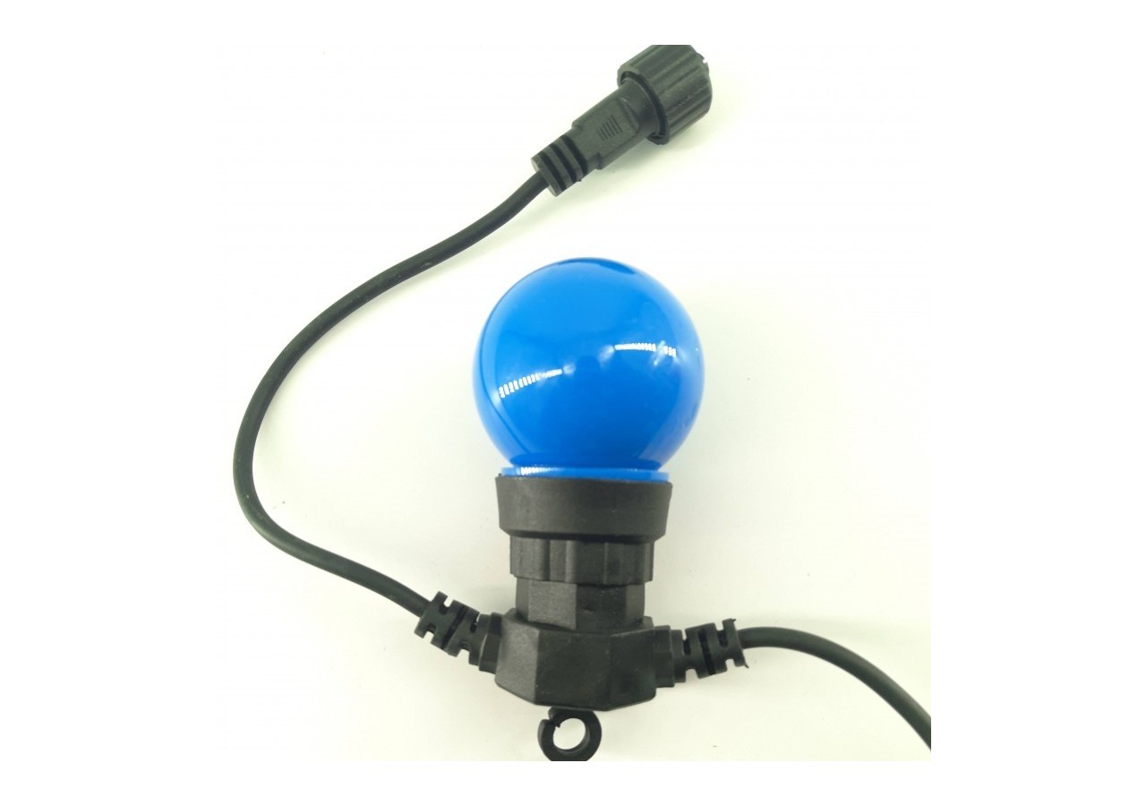 Guirlande LED avec câble noir 10 ampoules LED multicolores-8m - L2000-N-C - Barcelona LED