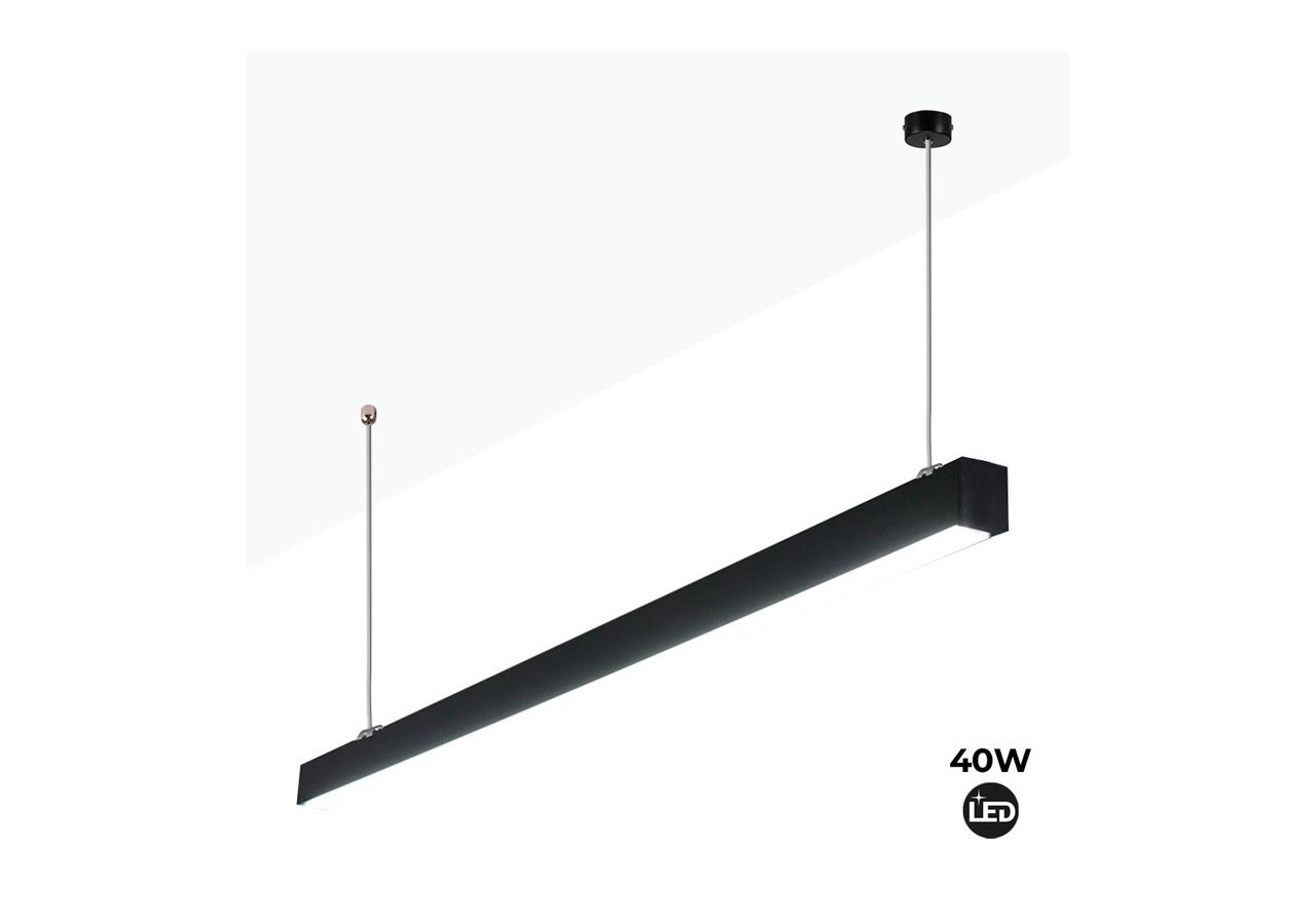 Luminaire linéaire LED en suspension ou en saillie 120cm 40W 3400lm - B9020-N-BN - Barcelona LED