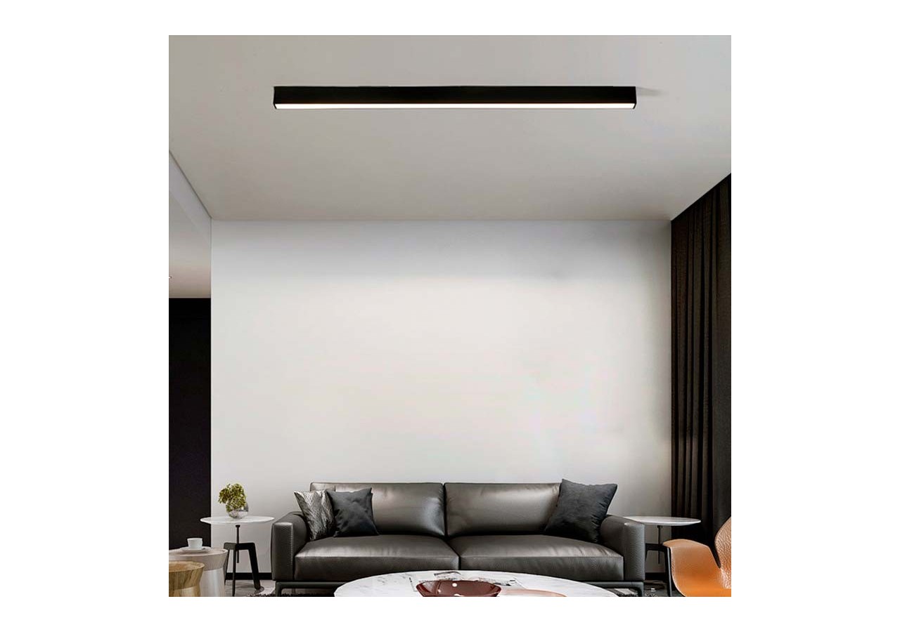 Luminaire linéaire LED en suspension ou en saillie 120cm 40W 3400lm - B9020-N-BN - Barcelona LED