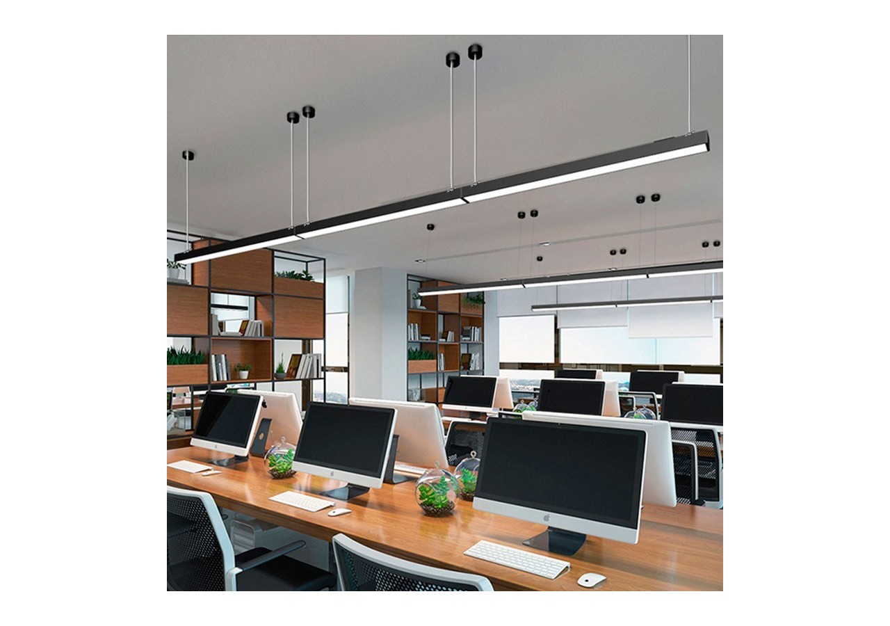 Luminaire linéaire LED en suspension ou en saillie 120cm 40W 3400lm - B9020-N-BN - Barcelona LED