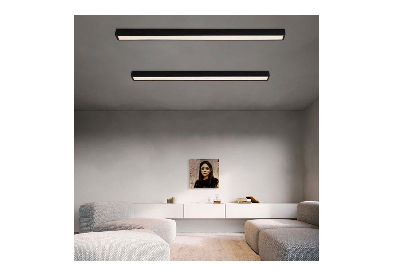 Luminaire linéaire LED en suspension ou en saillie 120cm 40W 3400lm - B9020-N-BN - Barcelona LED