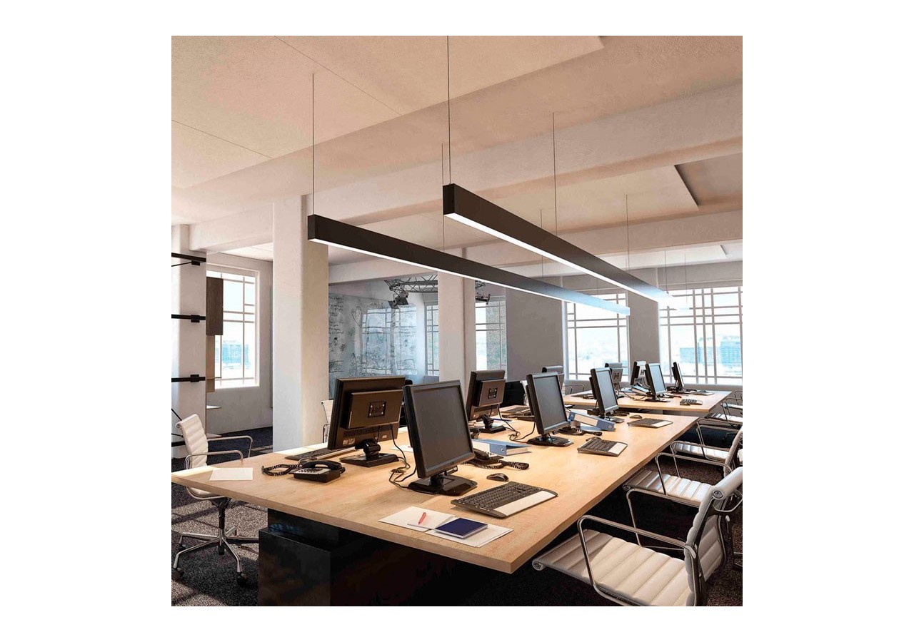 Luminaire linéaire LED en suspension ou en saillie 120cm 40W 3400lm - B9020-N-BN - Barcelona LED