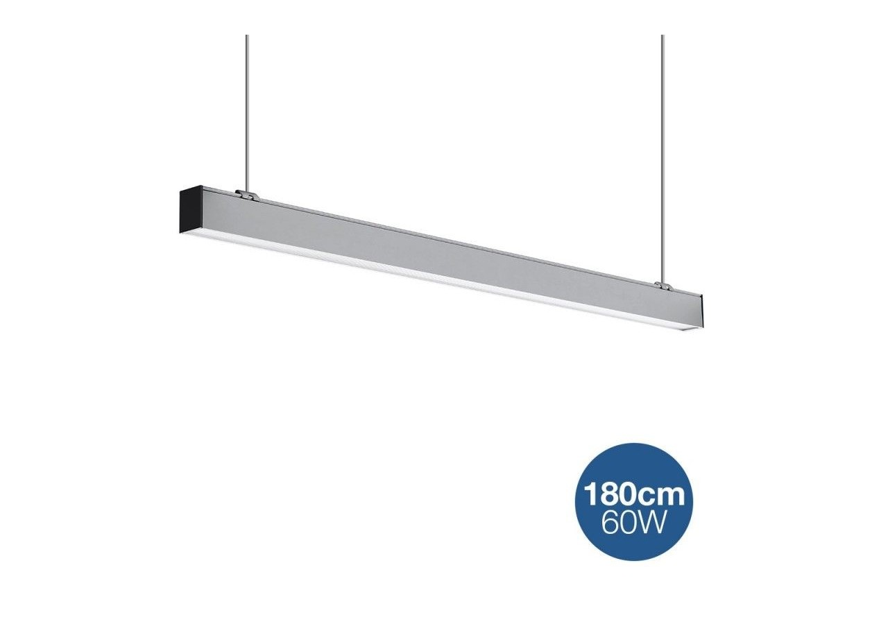 Suspension linéaire LED 60W 180cm 5100lm - B9030-B-BN - Barcelona LED