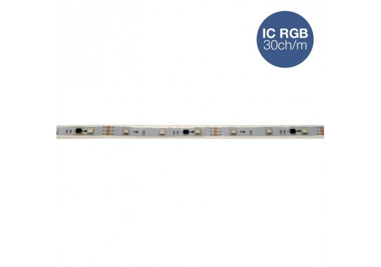 Ruban LED intelligent IC RGB-7,2 W/m-Largeur 10mm-IP67-5m - B1544-30 - Barcelona LED