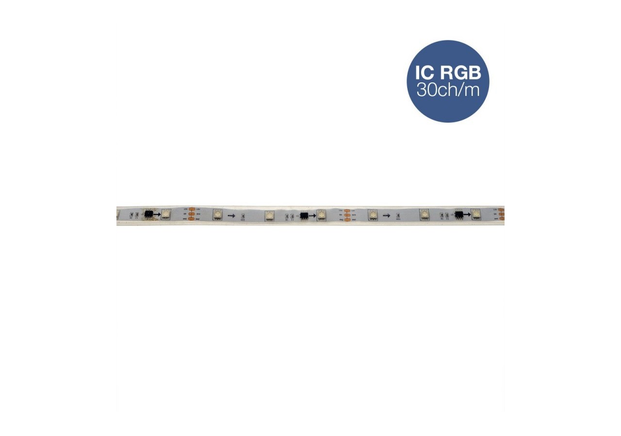 Ruban LED intelligent IC RGB-7,2 W/m-Largeur 10mm-IP67-5m - B1544-30 - Barcelona LED