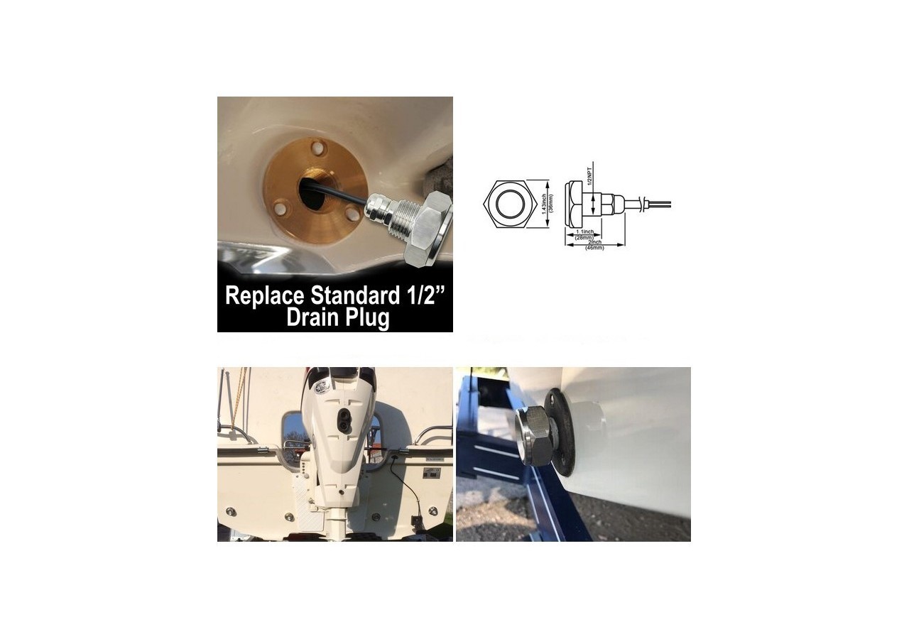 Spot LED encastrable 27W 9-32V pour bouchon de vidange (bateau) - B2180 - Barcelona LED