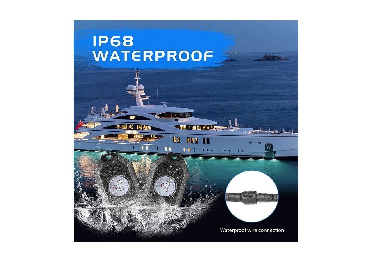 Pack de 6 mini spots LED RGB IP68 pour véhicule/bateau 12V - B2171 - Barcelona LED