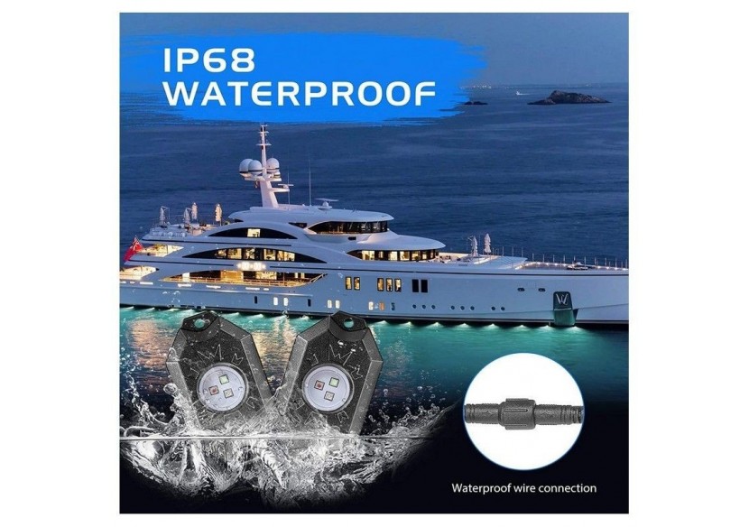 Pack de 6 mini spots LED RGB IP68 pour véhicule/bateau 12V - B2171 - Barcelona LED