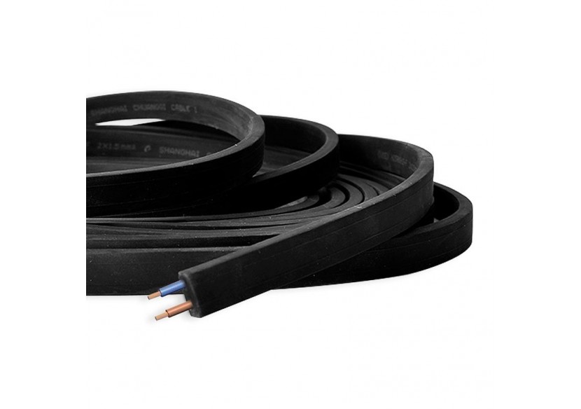 Câble plat noir 2x1.5mm pour guirlande au mètre - L400 - Barcelona LED