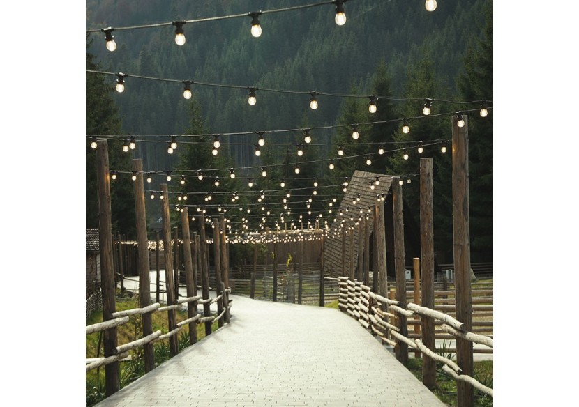 Câble plat noir 2x1.5mm pour guirlande au mètre - L400 - Barcelona LED